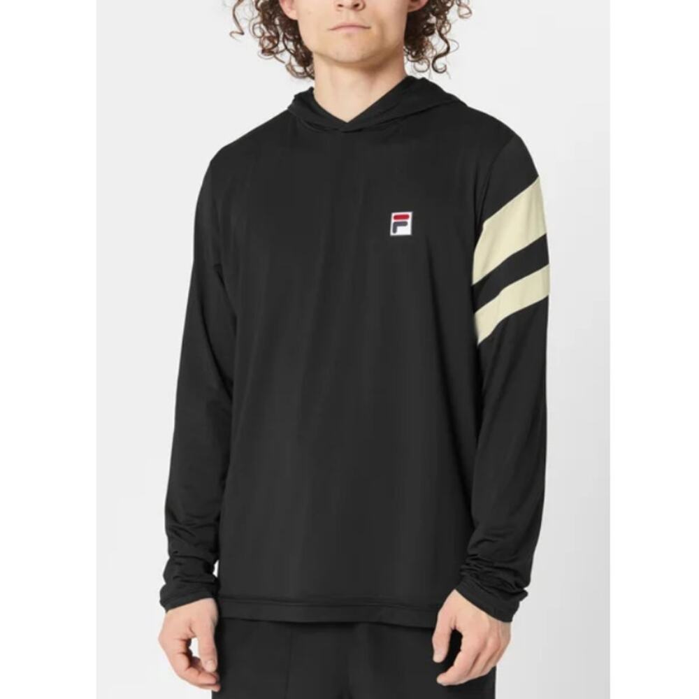 Fila Men's Black Whitecap Fall Tie Breaker Long Sleeve Hoodie Size L